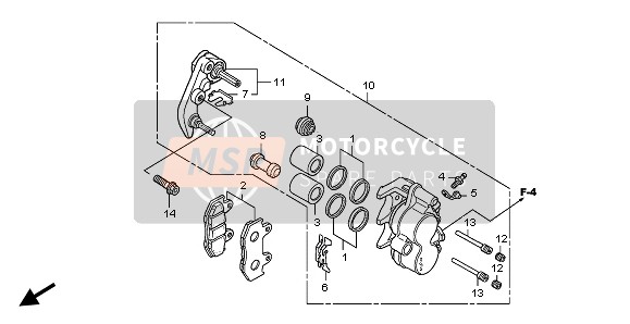 Honda SH150D 2009 Pinza de freno delantero para un 2009 Honda SH150D